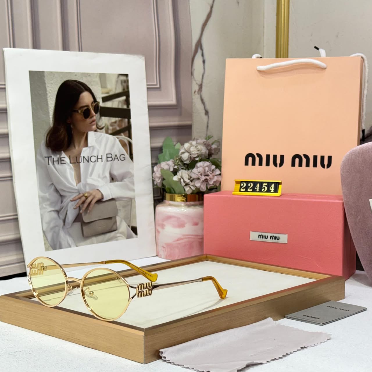 Miu Miu Oval Yellow Sunglass For Women
