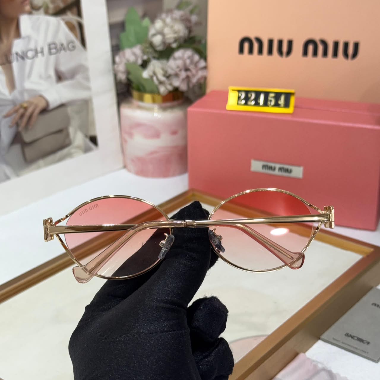 Miu Miu Oval Pink Sunglass For Women