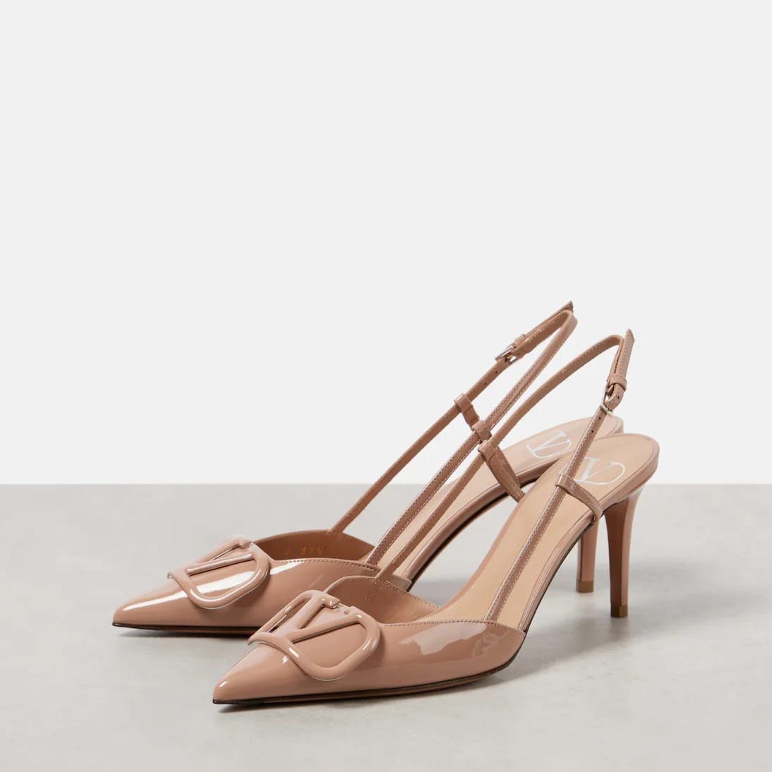 Valentino Vlogo Apricot Glossy Slingback Heel
