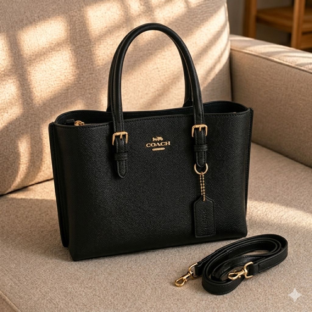 Coach Mollie 25 Black Tote Bag (With Box)