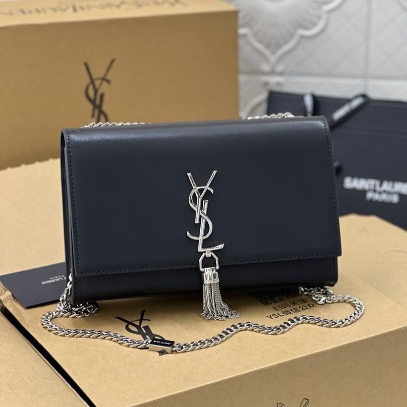 YSL Kate Black Silver Sling Bag (With Double Box)