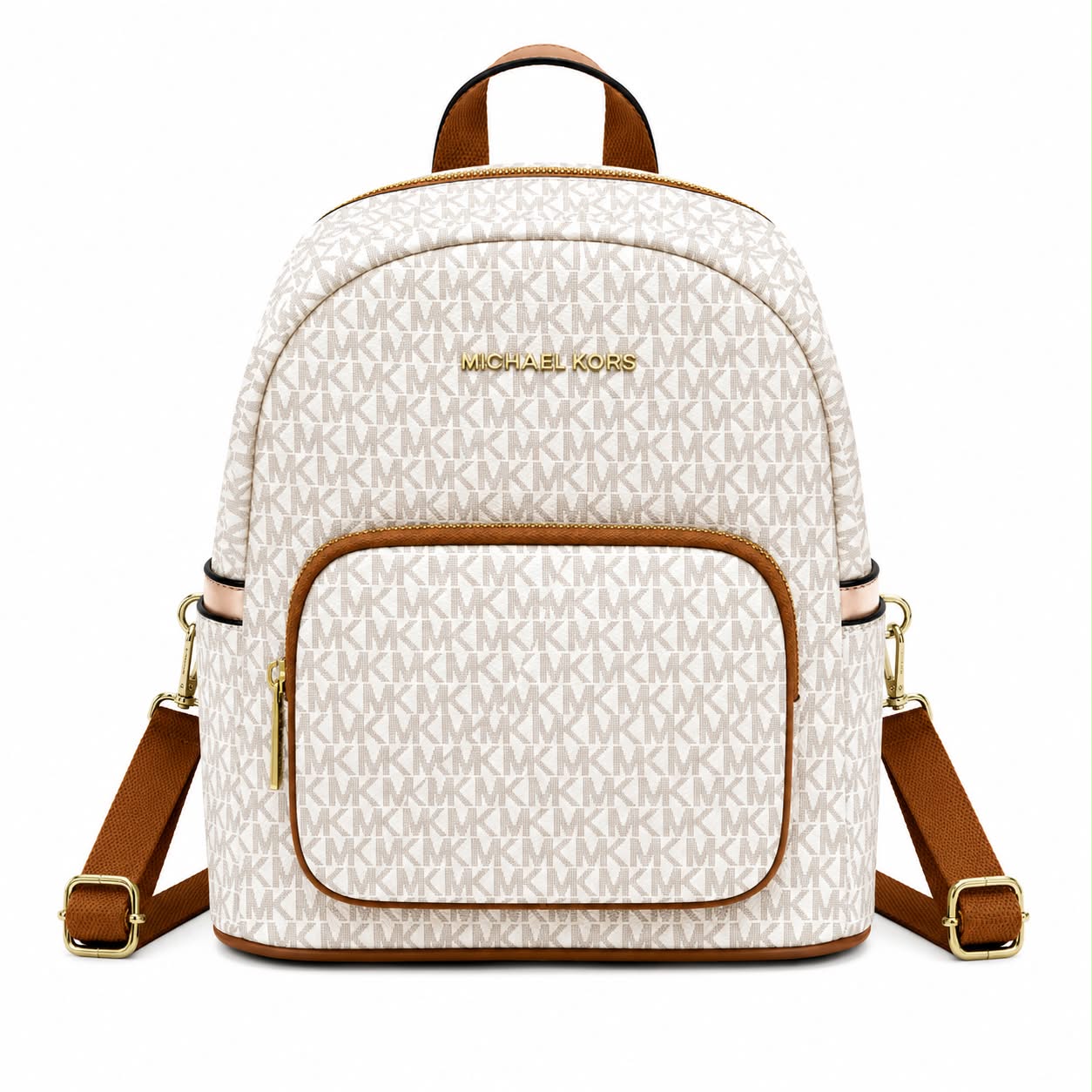Michael Kors Signature Beige Brown Backpack