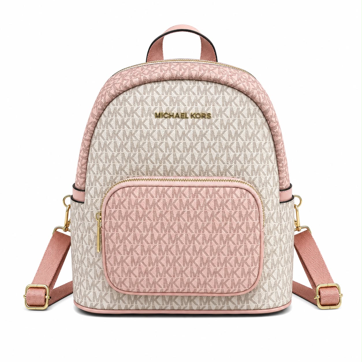Michael Kors Signature Beige Pink Backpack