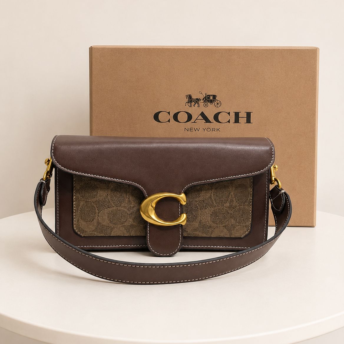 Coach Tabby 26 Dark Coffee Shoulder Bag (With Box)