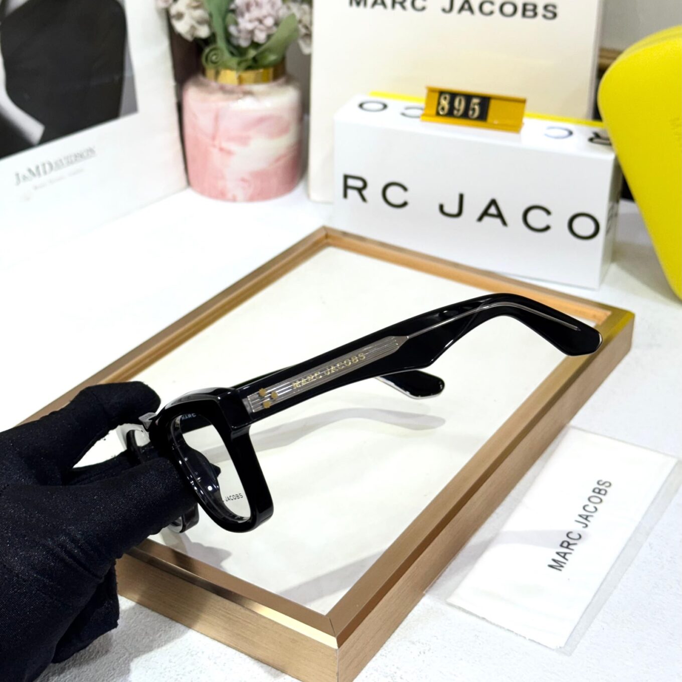 Marc Jacobs Full Black Acetate Mens Eyeglass