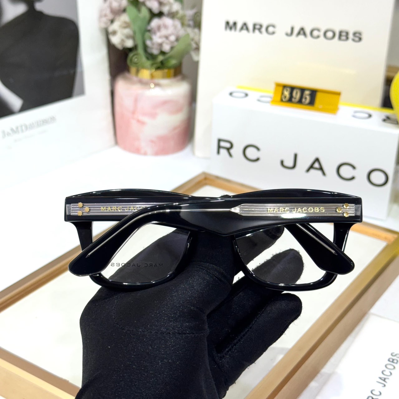 Marc Jacobs Full Black Acetate Mens Eyeglass