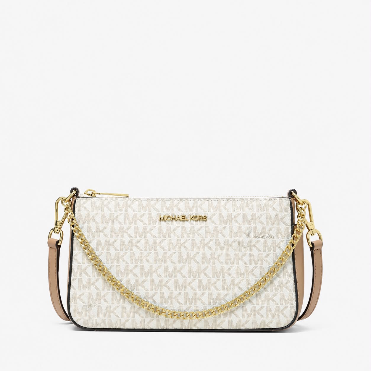 Michael Kors Jetset Medium Beige Apricot Convertible Crossbody Bag