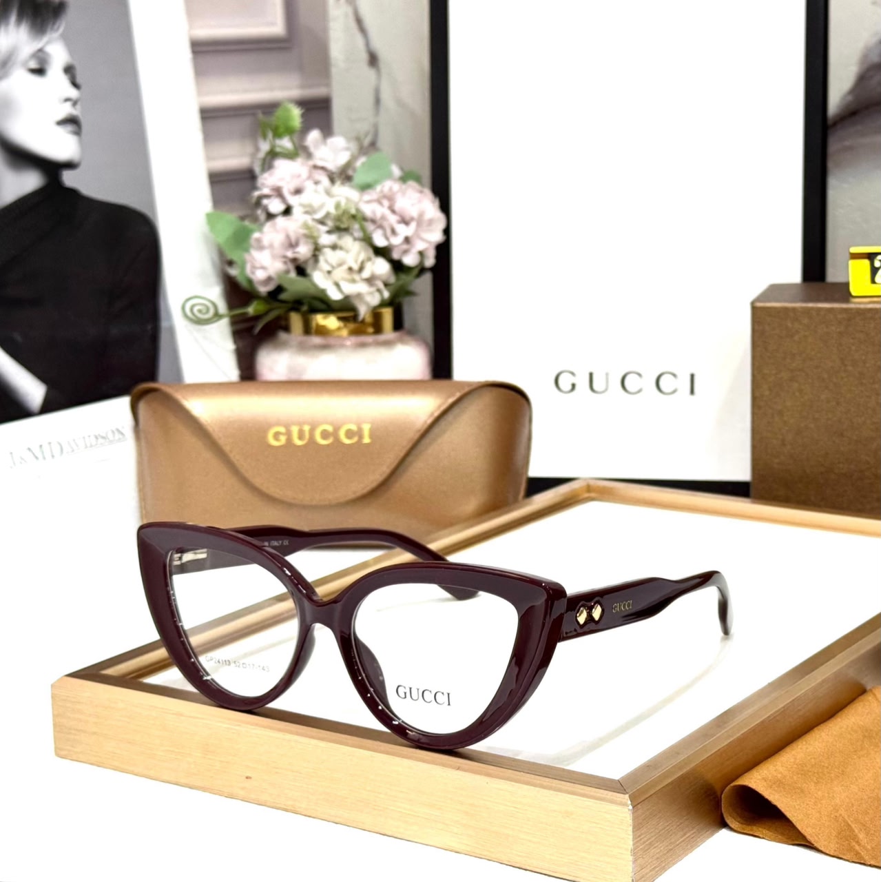 Gucci Cateye Dark Wine Women’s Eyeglass