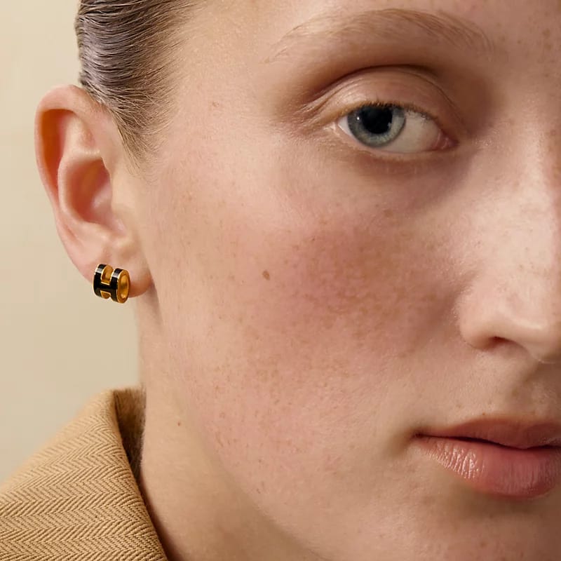 Hermes Pop H Black Earring