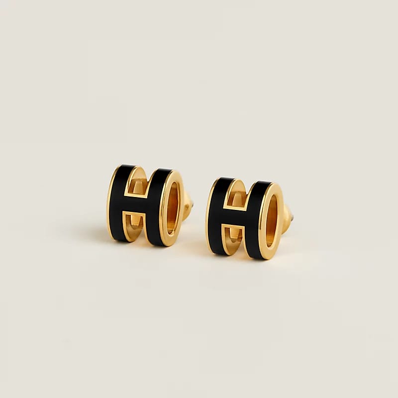 Hermes Pop H Black Earring