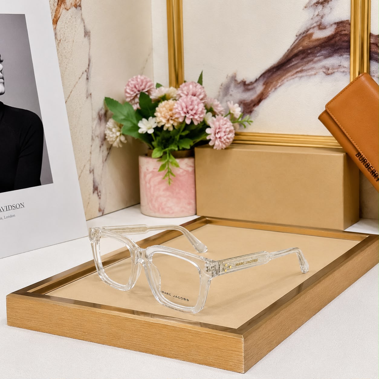 Marc Jacobs Unisex Oversized Square Clear Acetate Eyeglass