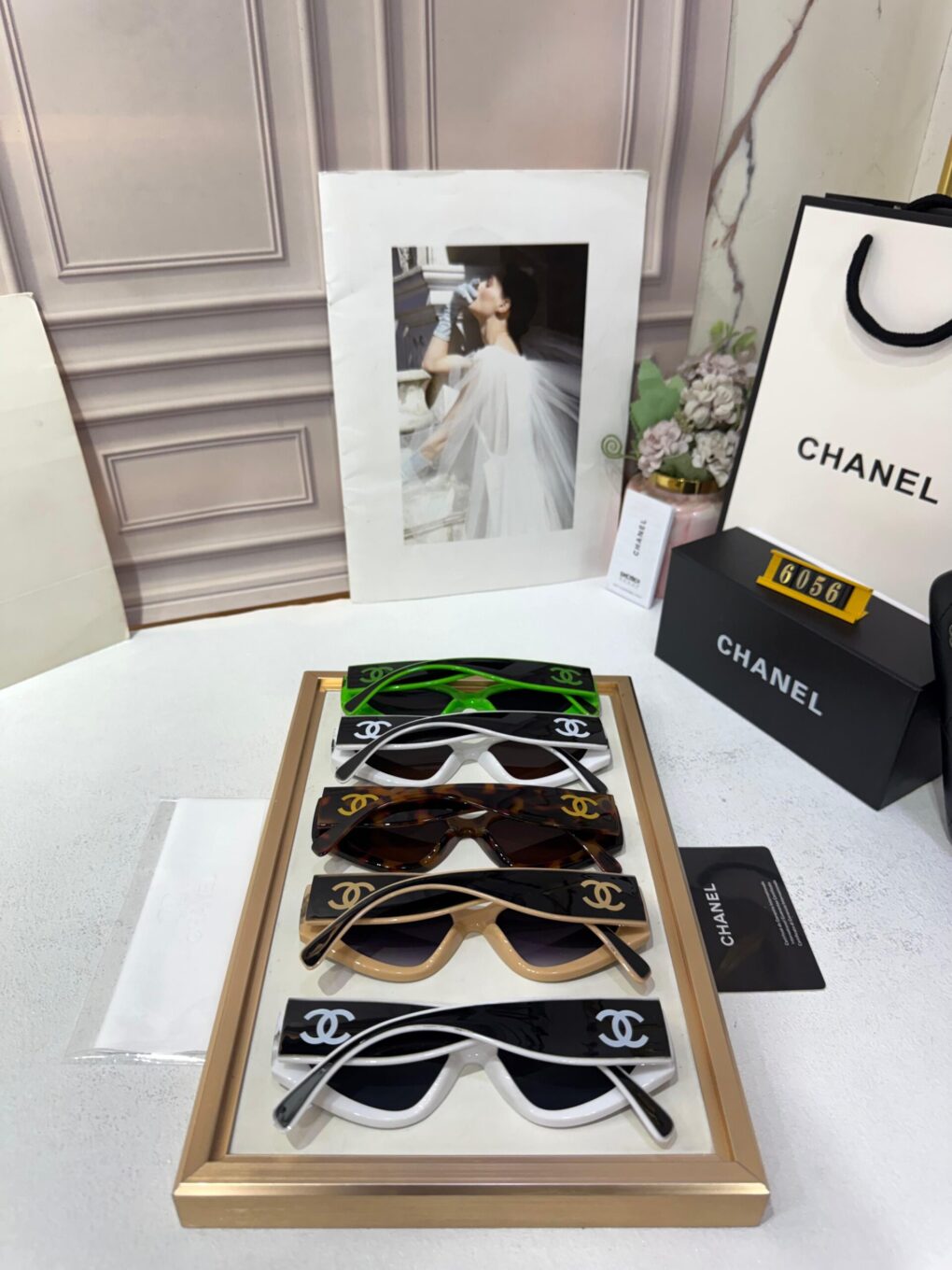 Chanel Cat-Eye Black & Beige Statement Edition Premium Sunglasses