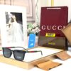 Gucci Polarized Square Black Frame with Signature Green & Red Sunglasses