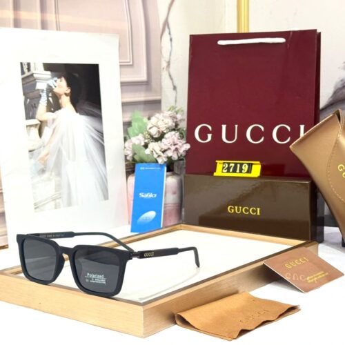 Gucci Polarized Square All Black Sunglasses
