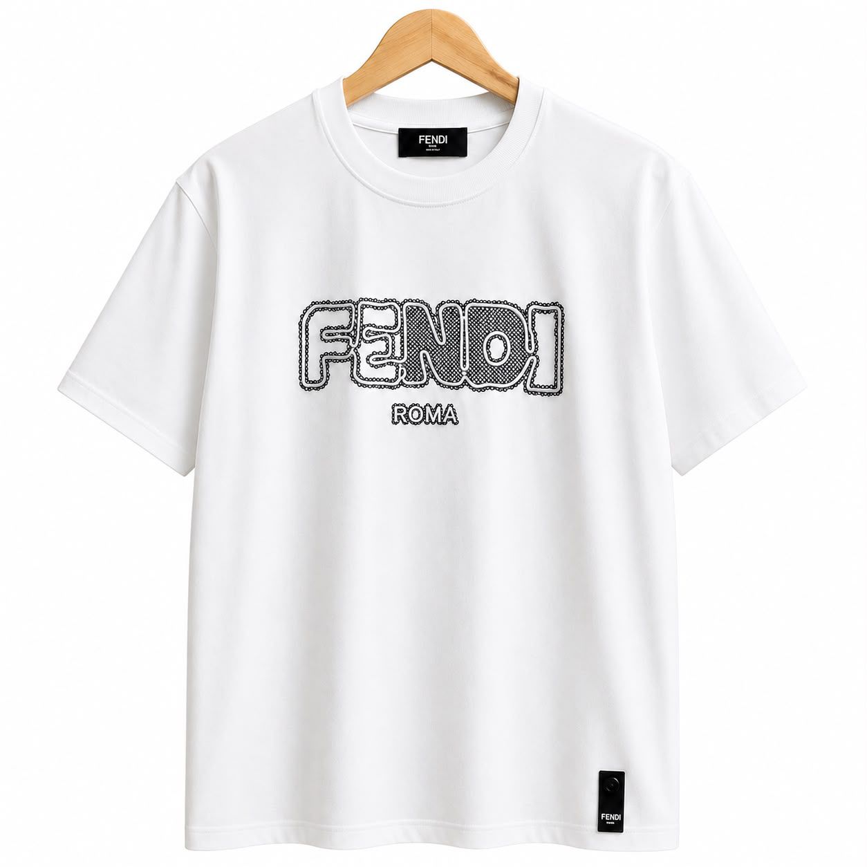 Fendi Roma White Oversized Tshirt For Men