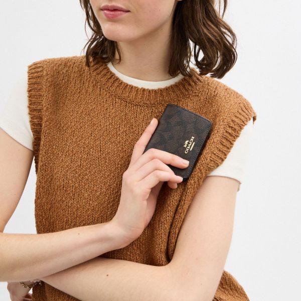 Coach On a Chain Coffee Mini Wallet