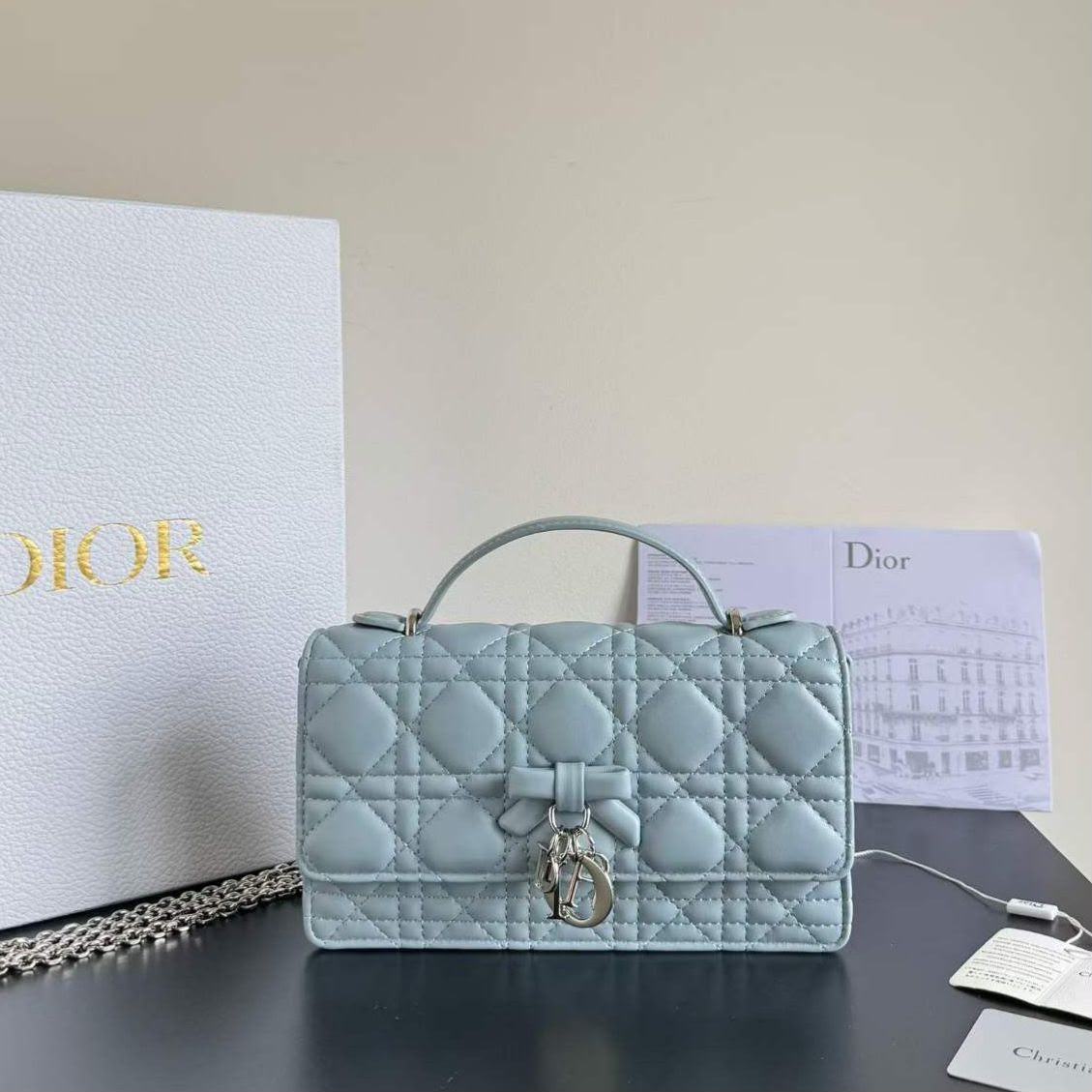 Dior My Dior Ice Blue Mini Sling Bag (With Box)