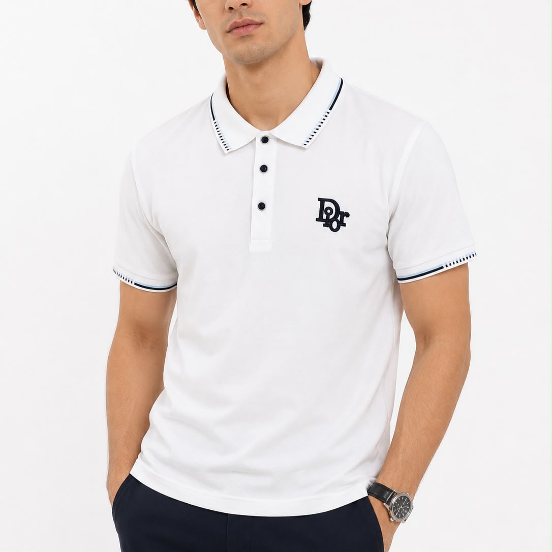 Dior White Polo Tshirt