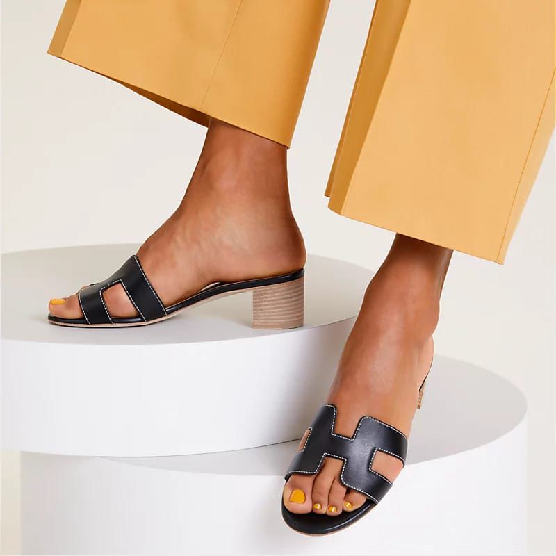 Hermes Oasis Black Sandal