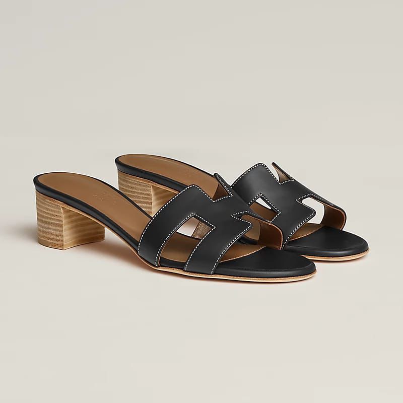 Hermes Oasis Black Sandal