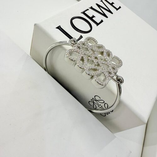 Loewe Anagram Logo Silver Bracelet