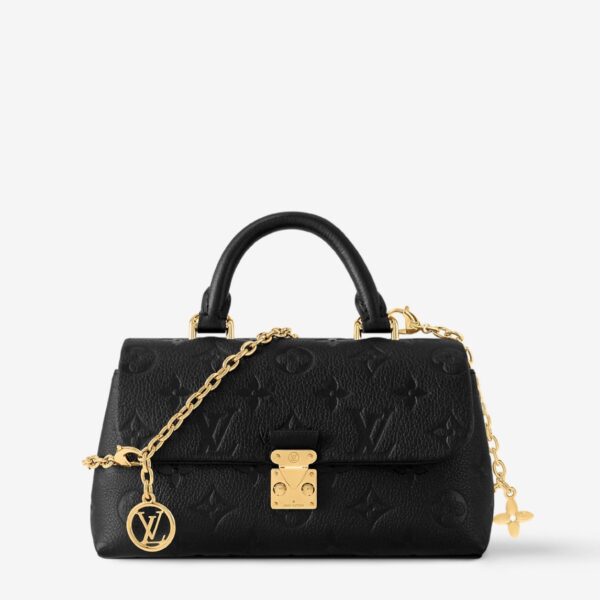 Louis Vuitton Black Embossed Nano Madeleine Bag (With Double Box Packaging)