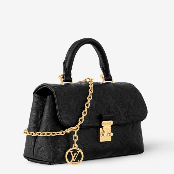 Louis Vuitton Black Embossed Nano Madeleine Bag (With Double Box Packaging)