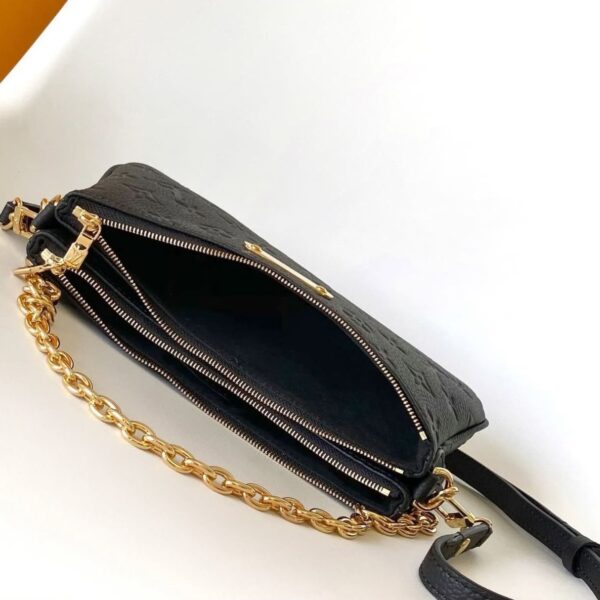 Louis Vuitton Black Embossed Pochette Sling Bag (With Box)