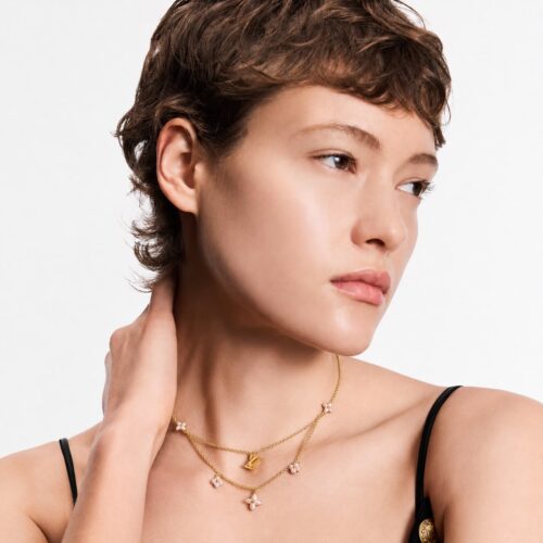 Louis Vuitton Floragram Pink Gold Necklace