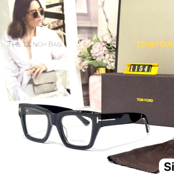 Tom Ford Black Silver Wayfarer Unisex Optical Frame