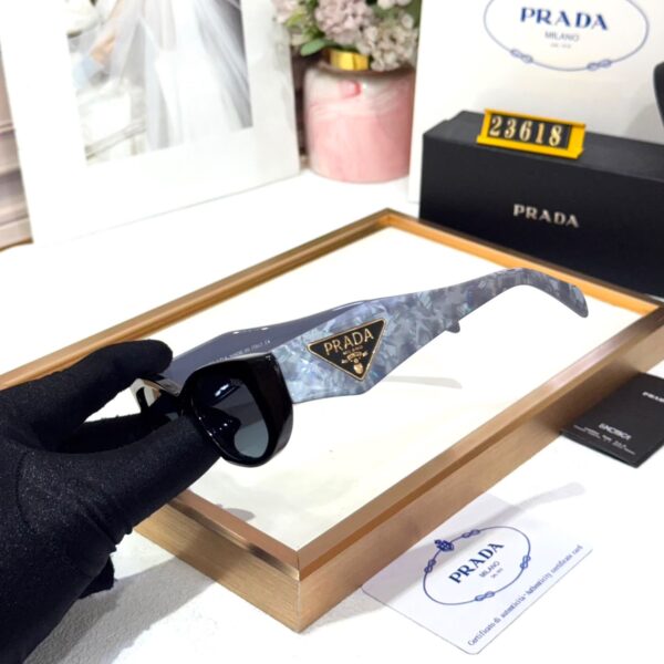 Prada Blue Marble Rectangular Women’s Sunglass