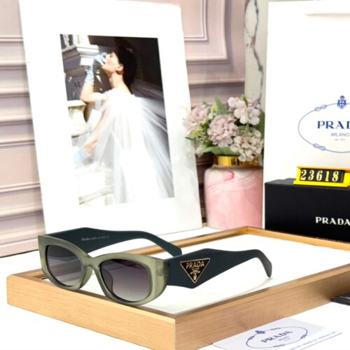 Prada Olive Green Rectangular Women’s Sunglass