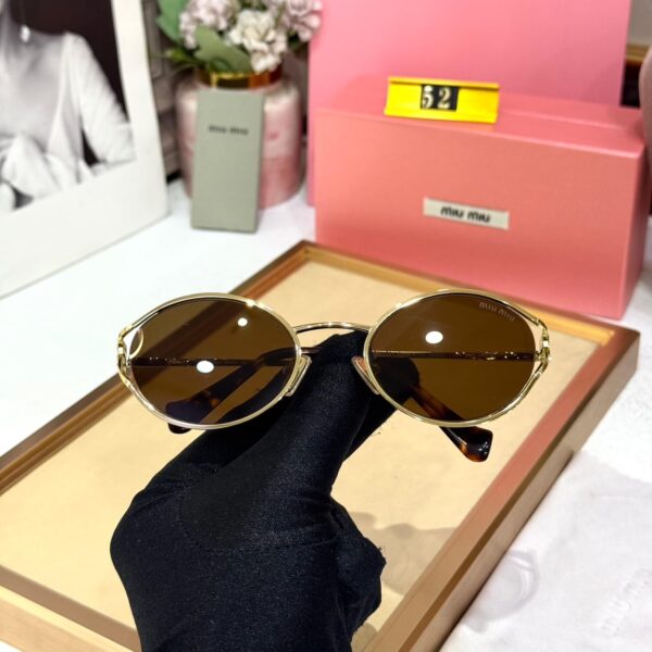 Miu Miu Oval Brown Lens Women’s Premium Sunglass