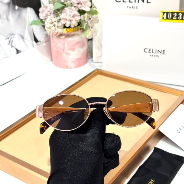 Celine Oval Brown Rose Gold Premium Unisex Sunglass