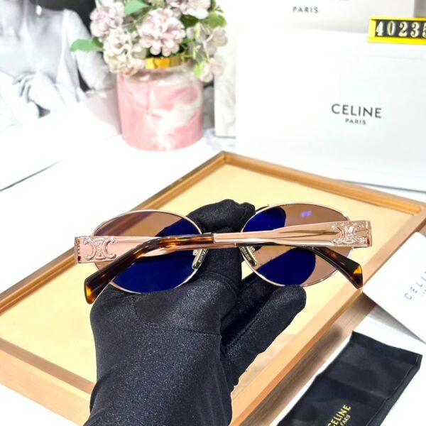 Celine Oval Brown Rose Gold Premium Unisex Sunglass
