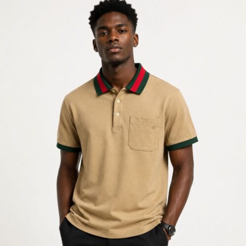 Gucci Web Khaki Polo Tshirt