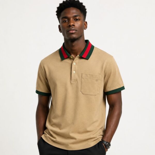 Gucci Web Khaki Polo Tshirt