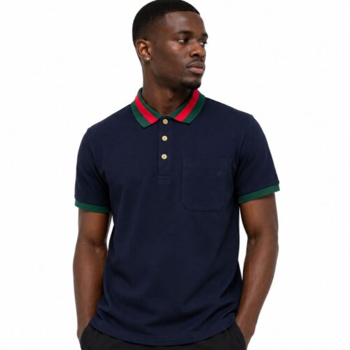 Gucci Web Navy Blue Polo Tshirt