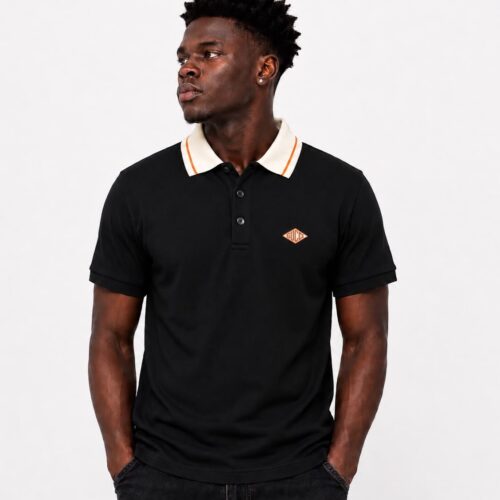 Gucci Cream Collar Black Polo Tshirt