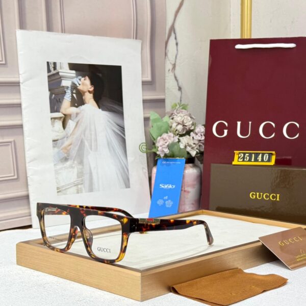 Gucci Rectangular Brown Men’s Optical Frame