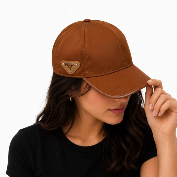 Prada Brown Side Logo Baseball Cap