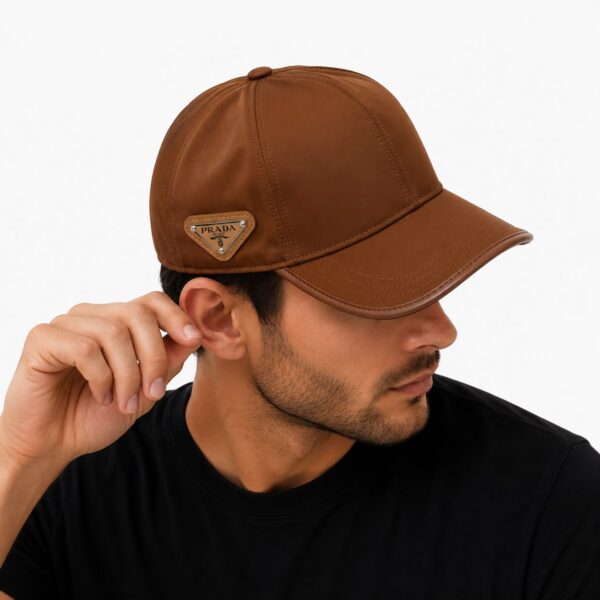 Prada Brown Side Logo Baseball Cap