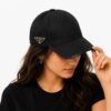 Prada Black Side Logo Baseball Cap