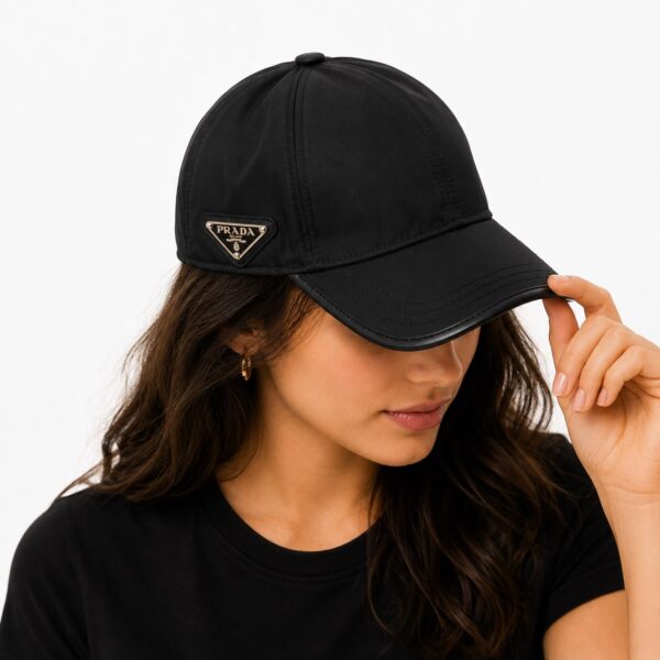Prada Black Side Logo Baseball Cap