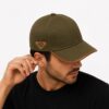 Prada Olive Green Side Logo Baseball Cap