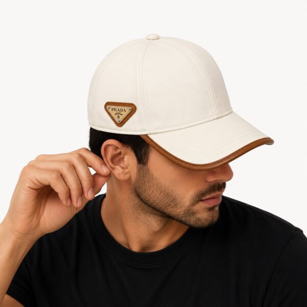 Prada Beige Side Logo Baseball Cap