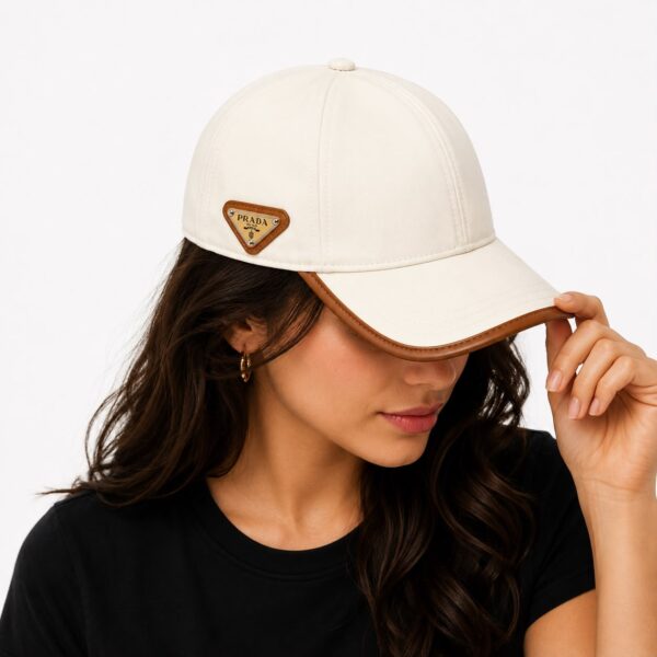Prada Beige Side Logo Baseball Cap