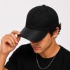 Gucci Black Monogram Leather Visor Unisex Baseball Cap