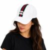 Gucci GG Stripe White Baseball Cap