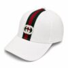Gucci GG Stripe White Baseball Cap